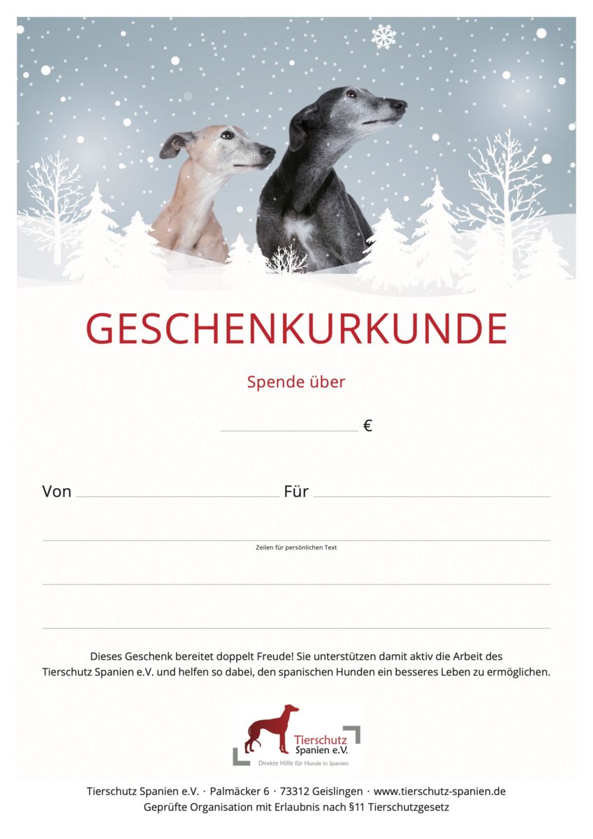 Geschenkurkunde Weihnachten
